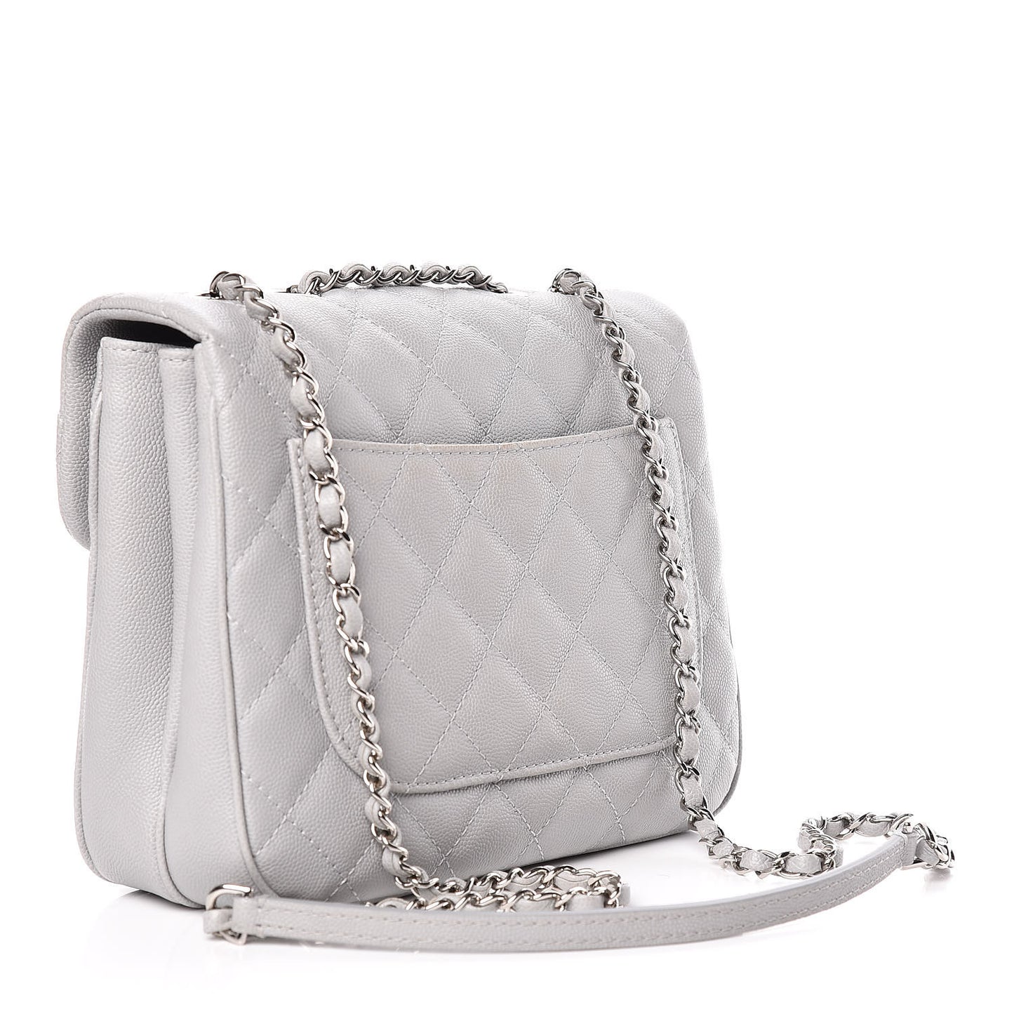 Caviar Quilted Medium Urban Companion Flap Grey