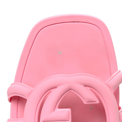 Gucci Rubber Interlocking G Womens Slide Sandals 38 Wild Rose 11 of 12