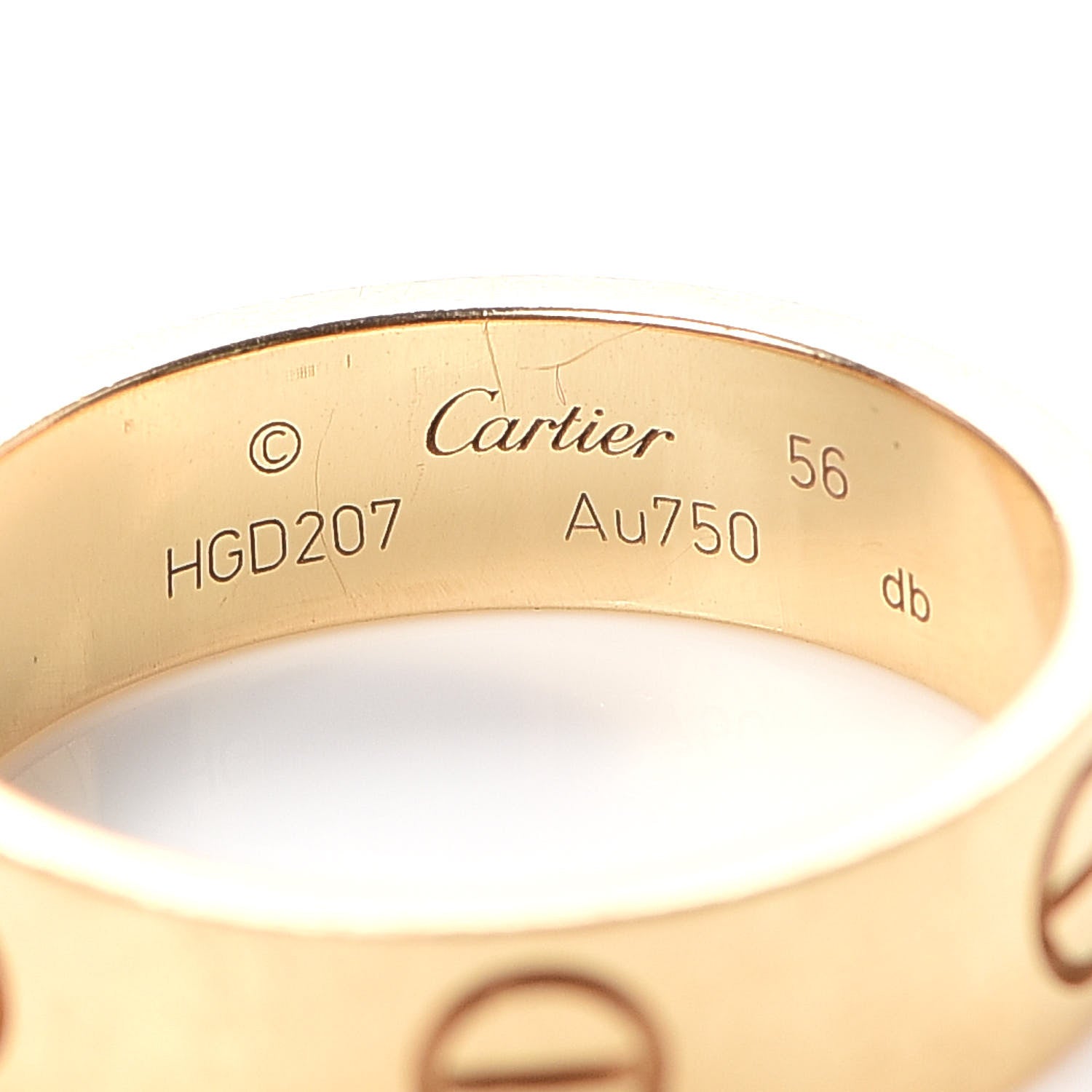 Cartier 18K Yellow Gold 5.5mm LOVE Ring 56 7.5 6 of 8