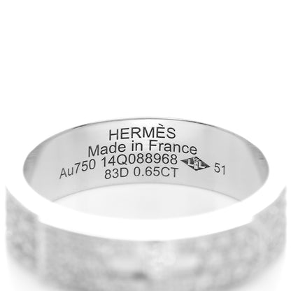Hermes 18K White Gold Diamond Pave Kelly Ring 51 5.75 4 of 4