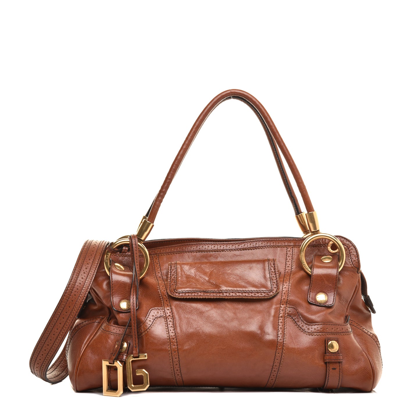 Calfskin Shoulder Bag Brown