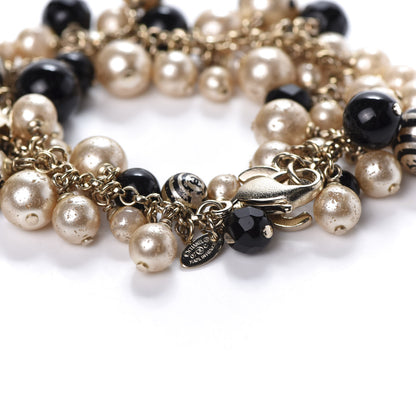 Chanel Painted Pearl CC Coco Bracelet Black Gold 4 of 7
