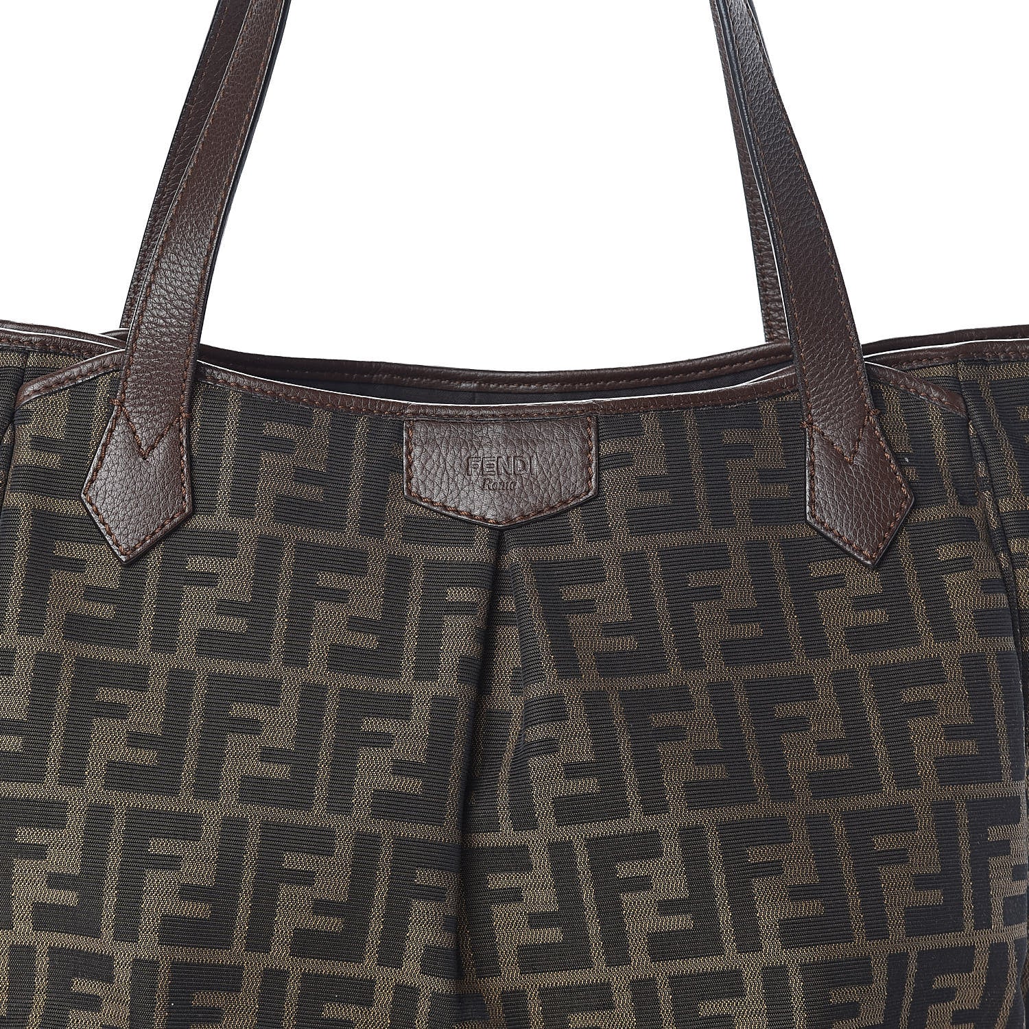 Fendi Zucca Vitello Artic Grande Shopping Tote Tobacco Castagna 7 of 9