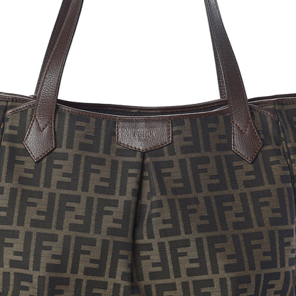 Fendi Zucca Vitello Artic Grande Shopping Tote Tobacco Castagna 7 of 9