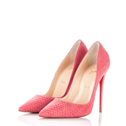 Christian Louboutin Watersnake Nubuck So Kate 120 Pumps Framboisine 3 of 7