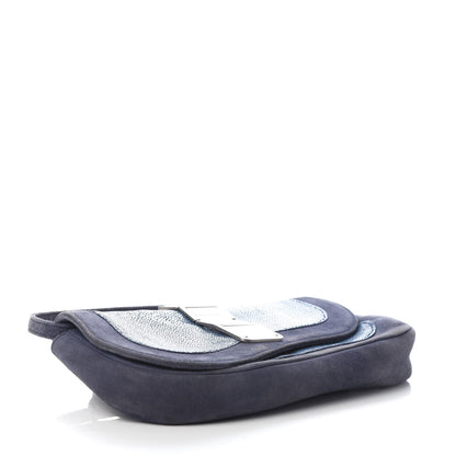 Christian Dior Stingray Suede Double Saddle Bag Blue 4 of 11