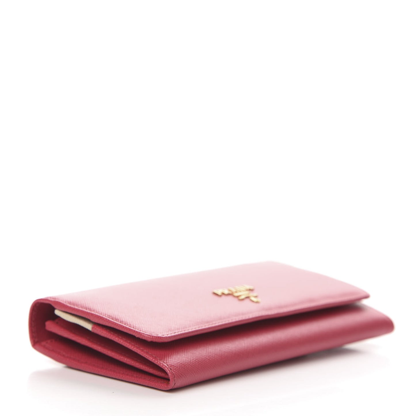 Saffiano Metal Continental Flap Wallet Fragola Talco