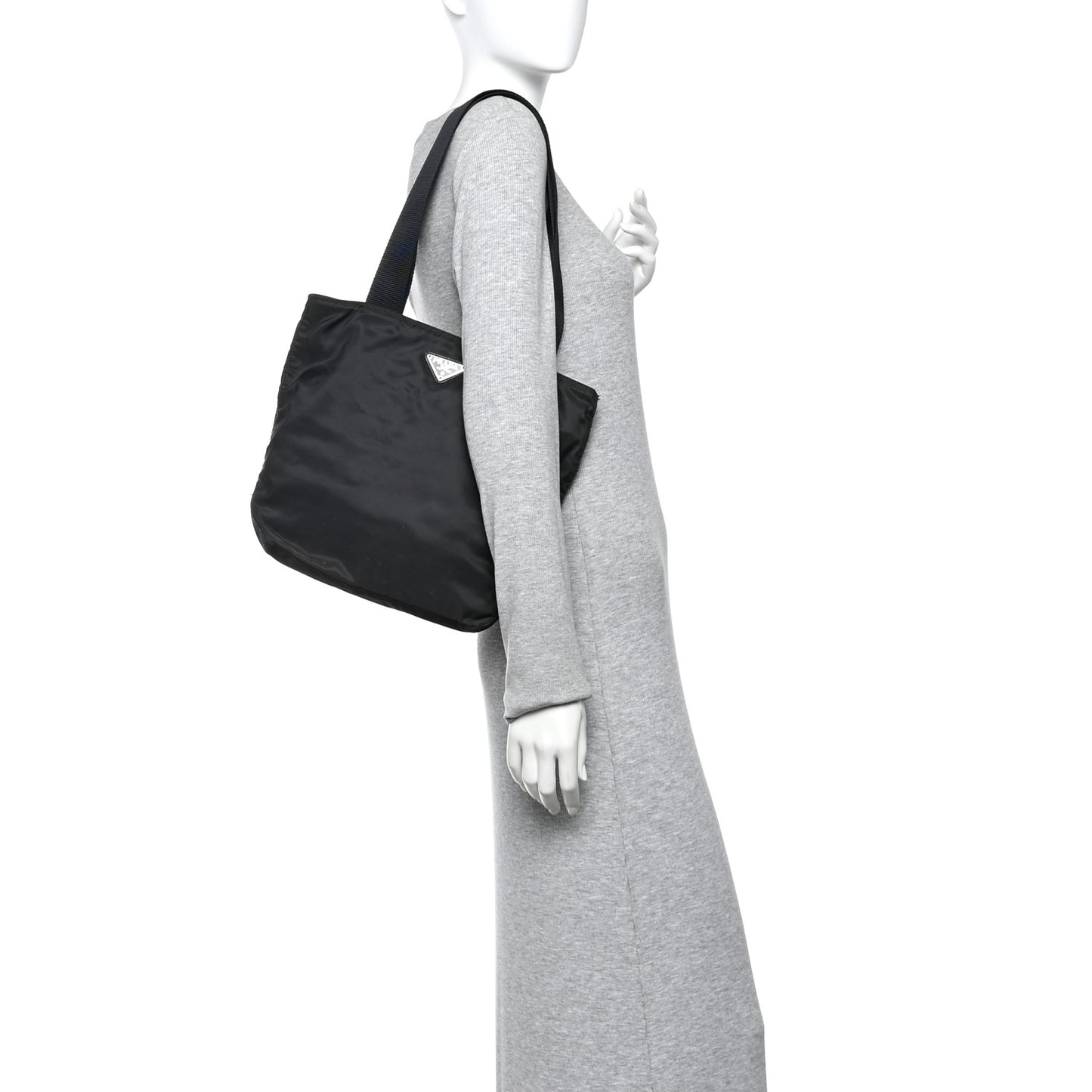Tessuto Nylon Triangle Tote Mimetico Black