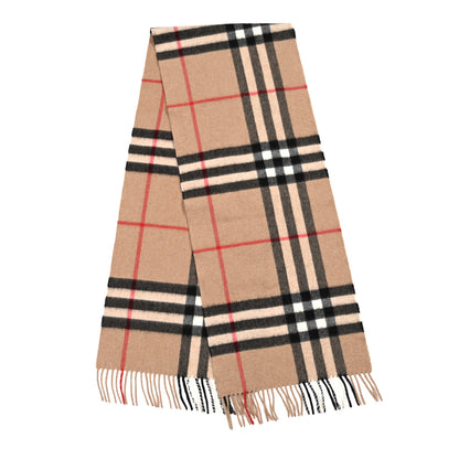 Burberry Cashmere Classic Check Fringe Scarf Camel 2 of 3