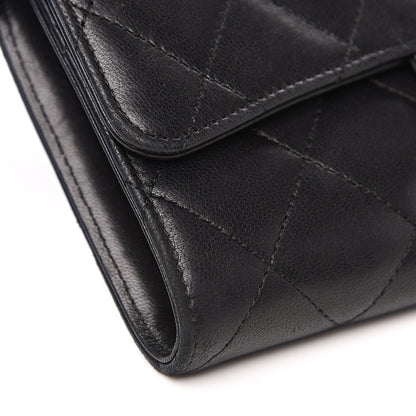 Chanel Lambskin Quilted Large Flap Wallet Black 10 of 15