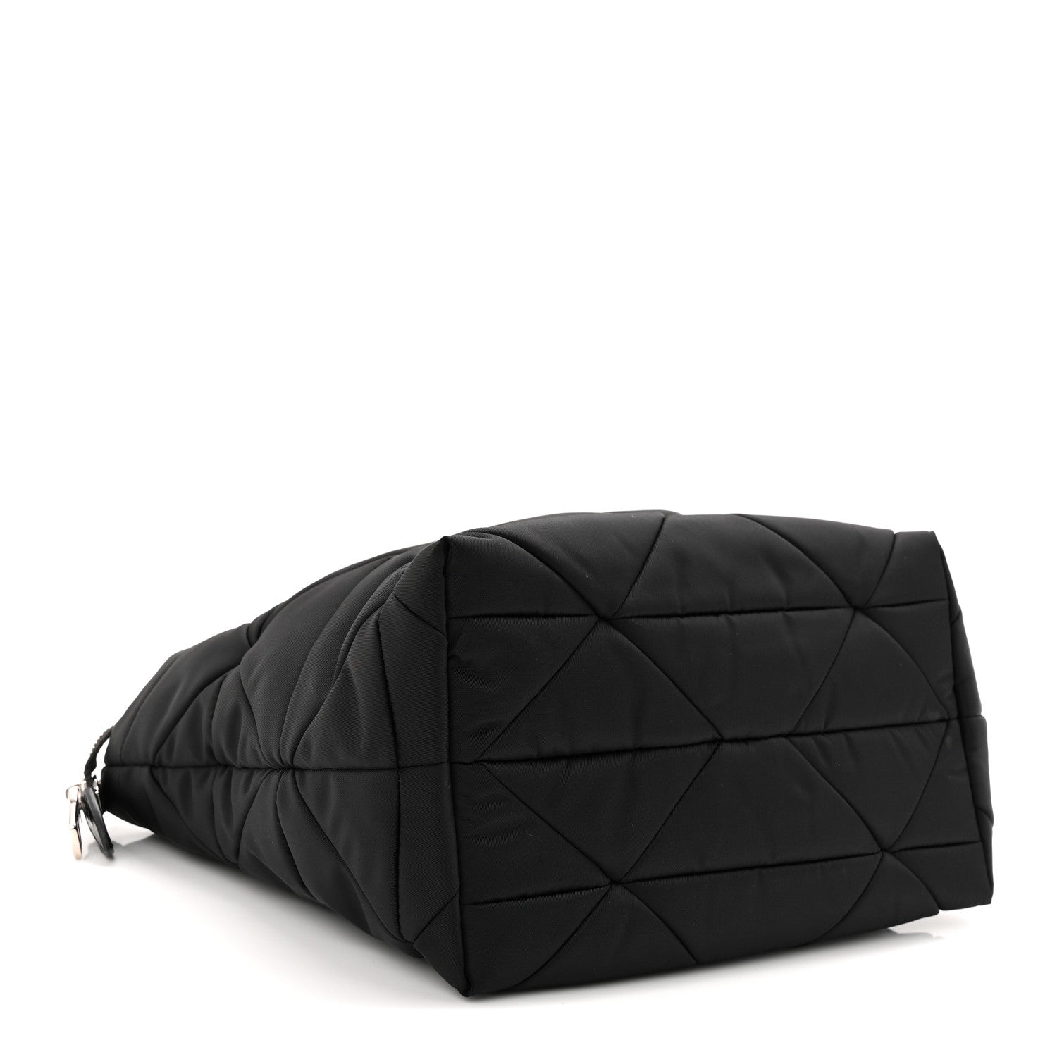 Prada Re-Nylon Nappa Triangle Quilted Padded Double Handled Zip Pocket Tote Black 4 of 11
