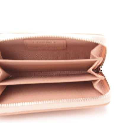 Chanel Caviar CC Small Zip Around Coin Purse Beige 5 of 7
