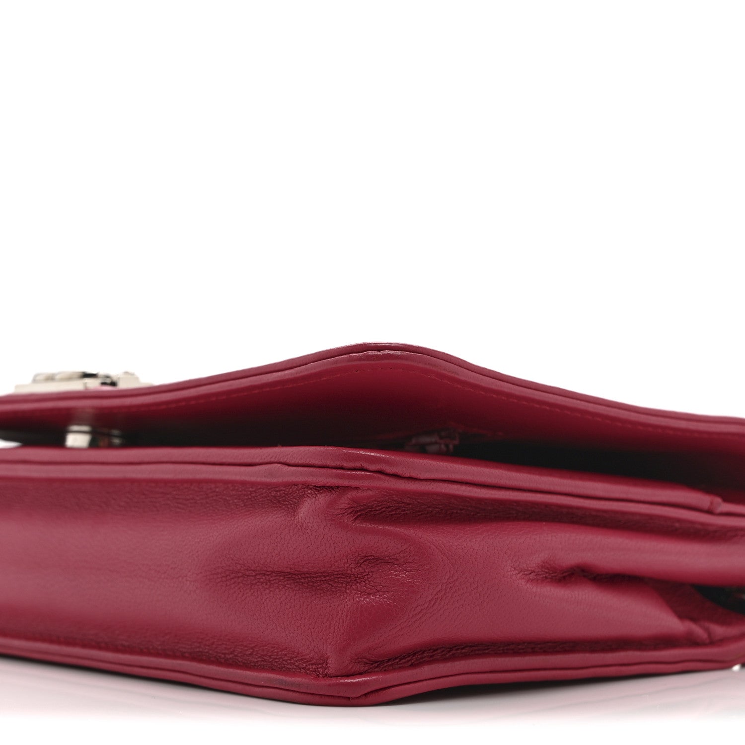 Chanel Lambskin Quilted Boy Wallet On Chain WOC Dark Fuchsia 11 of 11