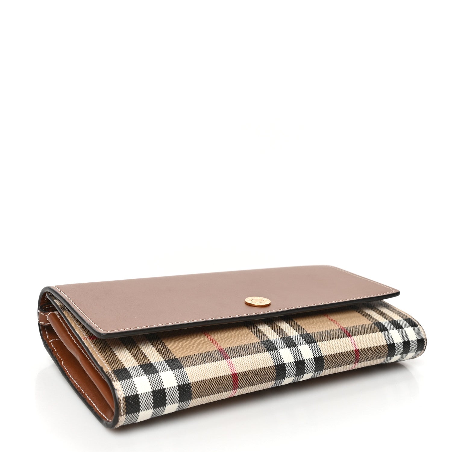 Burberry Calfskin Vintage Check Wallet With Detachable Strap Archive Beige Tan 4 of 6