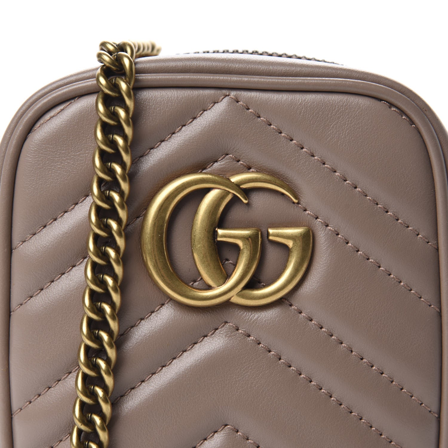 Gucci Calfskin Matelasse Mini GG Marmont Crossbody Bag Porcelain Rose 10 of 10