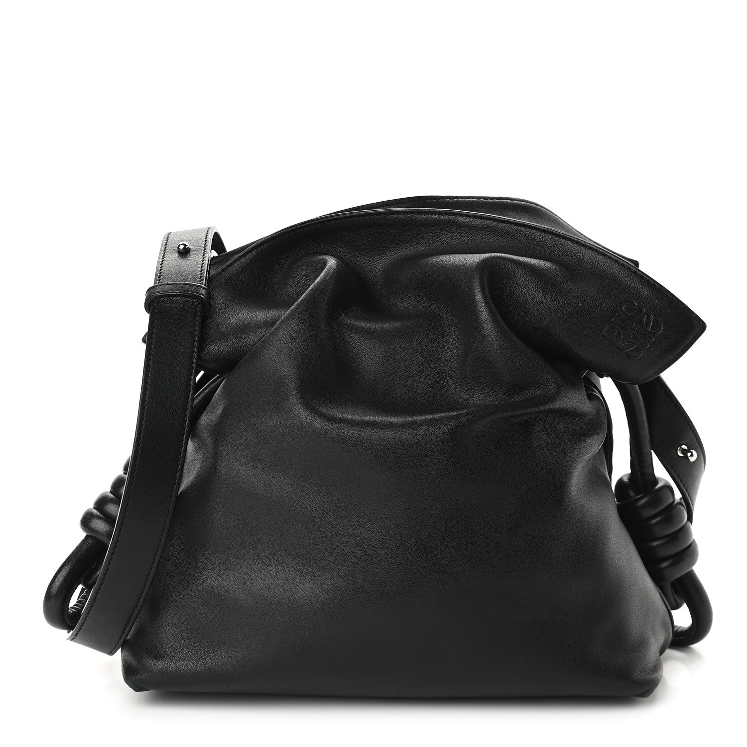 Loewe Calfskin Small Flamenco Knot Bag Black 1 of 8