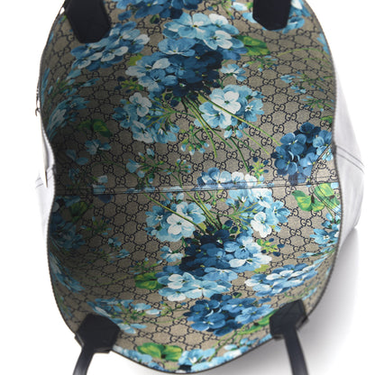 Gucci GG Supreme Monogram Blooms Medium Reversible Tote Beige Blue Navy 12 of 15