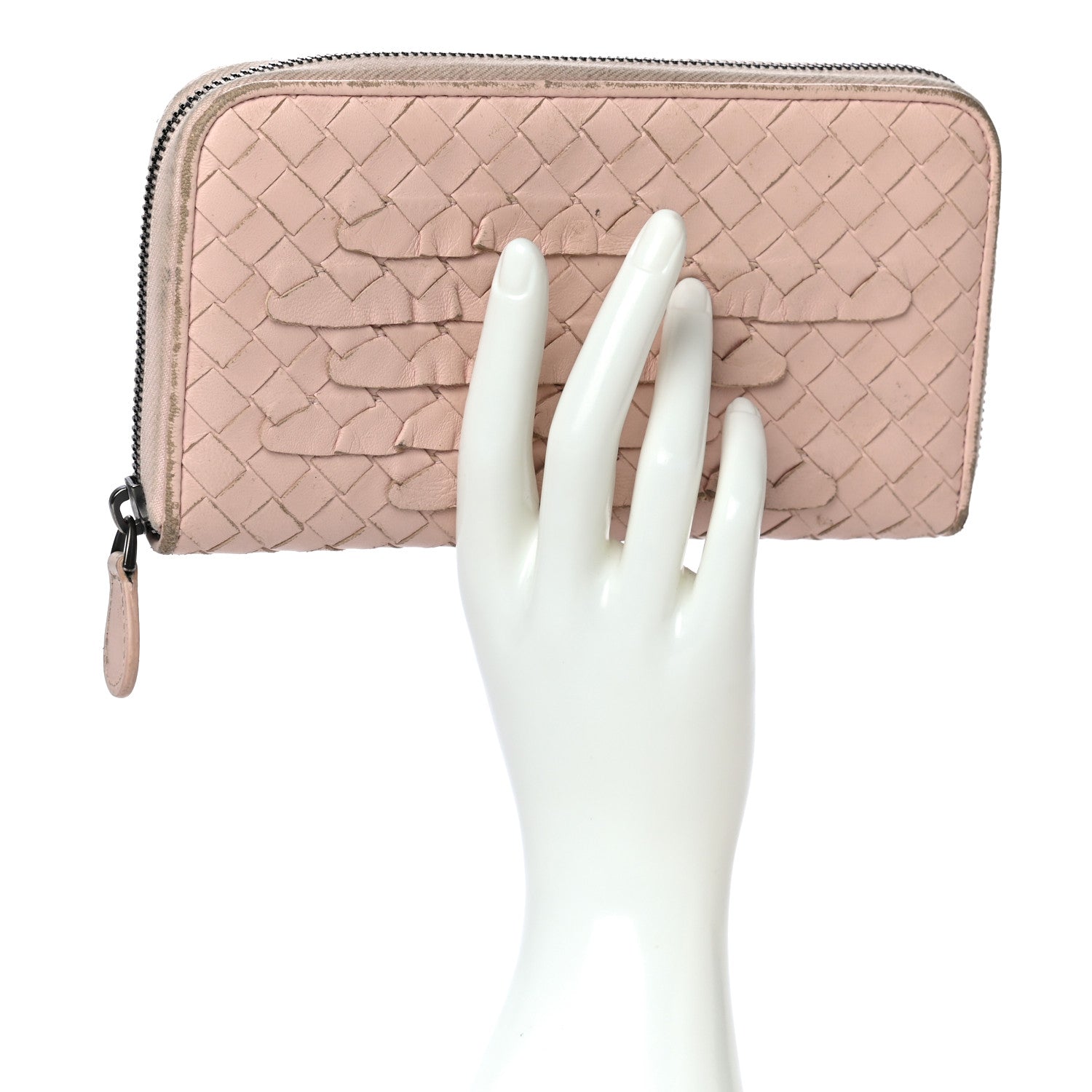 Bottega Veneta Nappa Intrecciato Zip Around Wallet Petal Pink 4 of 36