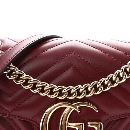 Gucci Calfskin Matelasse Small GG Marmont Shoulder Bag Rosso Ancora Red 7 of 9