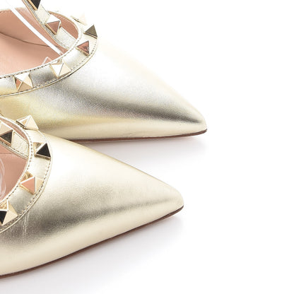 Valentino Garavani Nappa Rockstud Ankle Strap 65mm Pumps 36 Gold 10 of 12