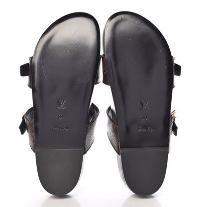 Louis Vuitton Monogram Bom Dia Mule Sandals 39 Black 5 of 11