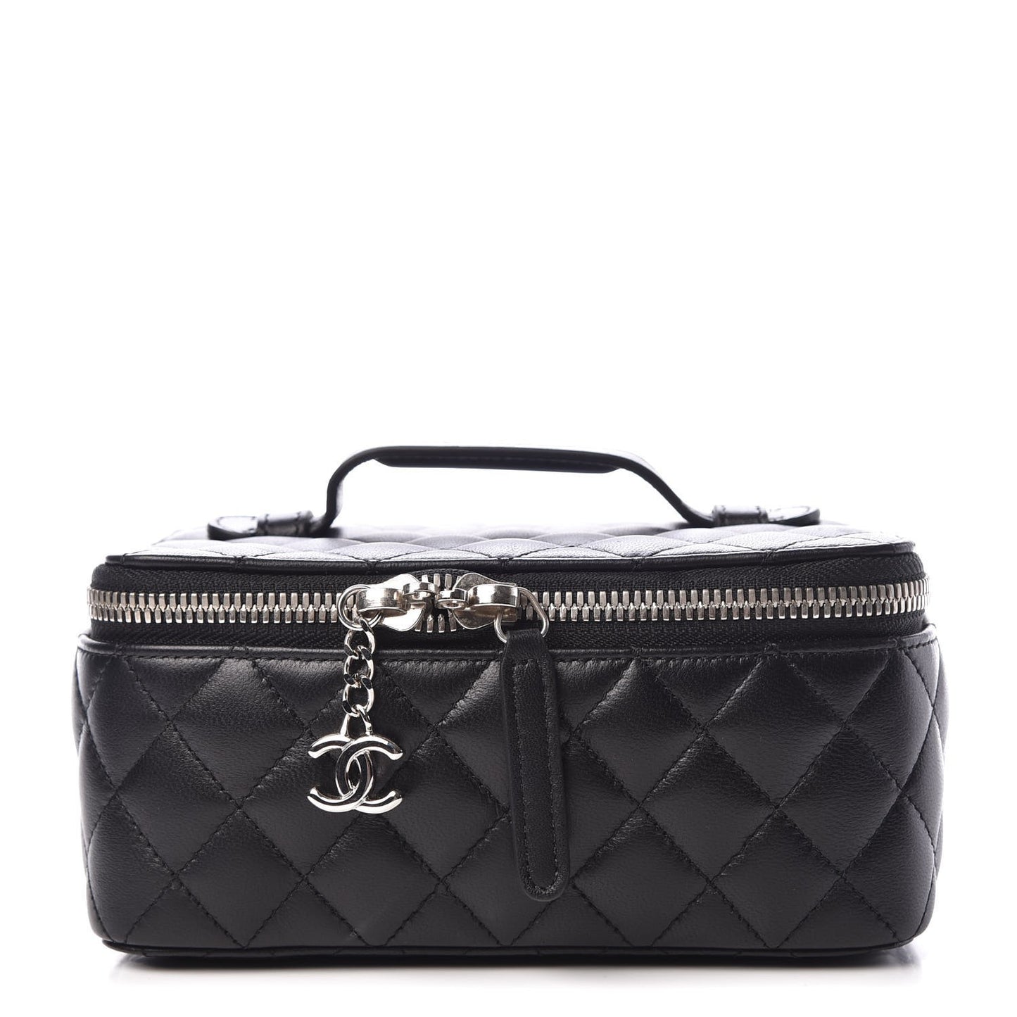 Lambskin Quilted Jewelry Case Black