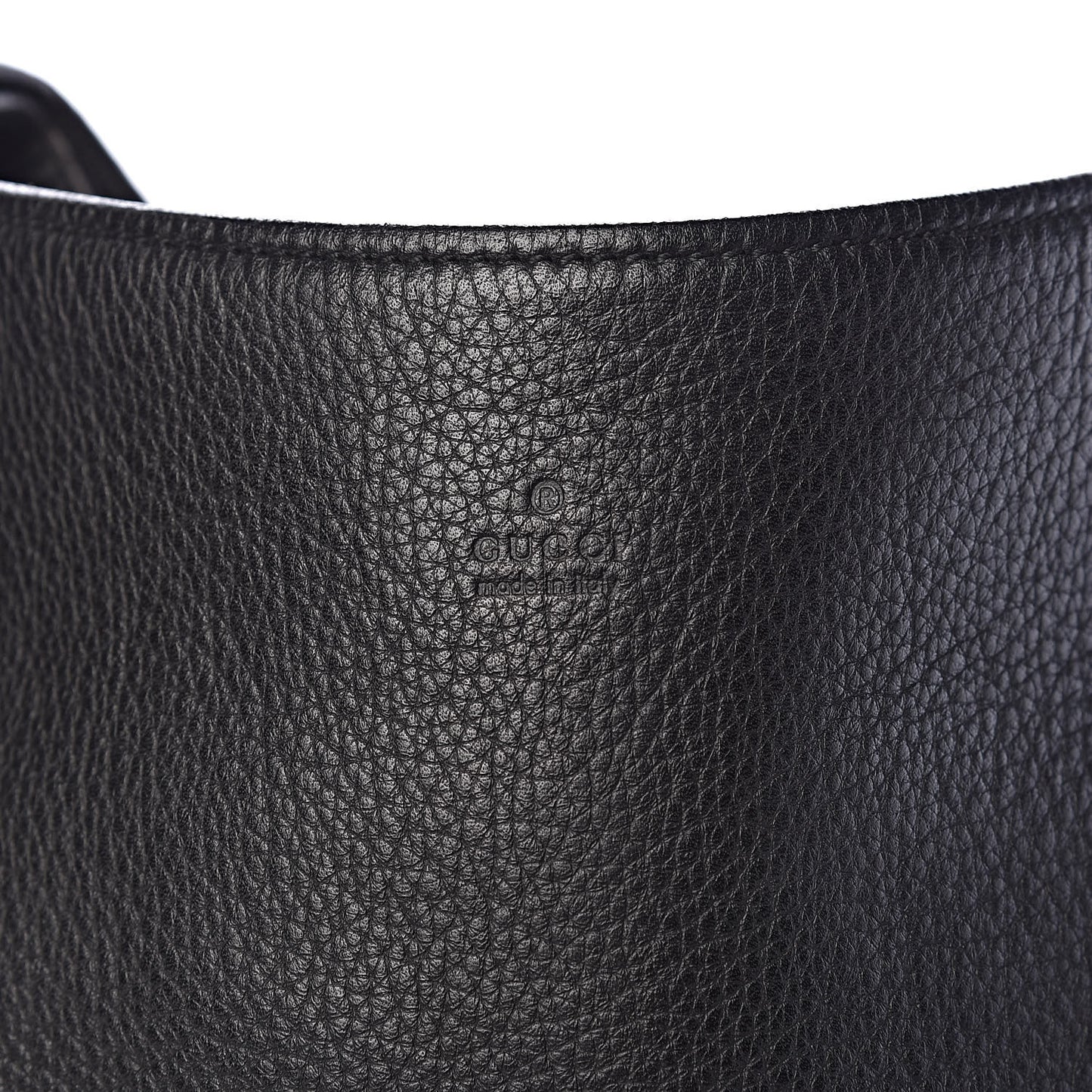 Grained Calfskin Large Shoulder Bag Black