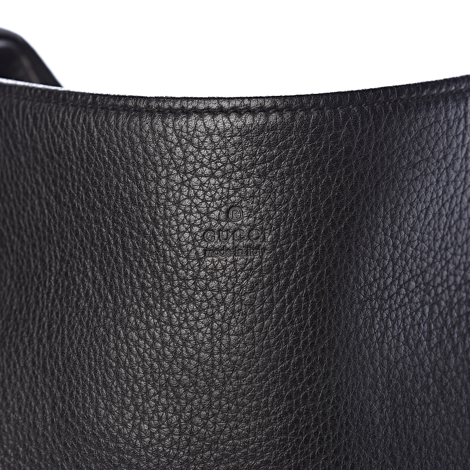 Gucci Grained Calfskin Large Shoulder Bag Black 14 of 16