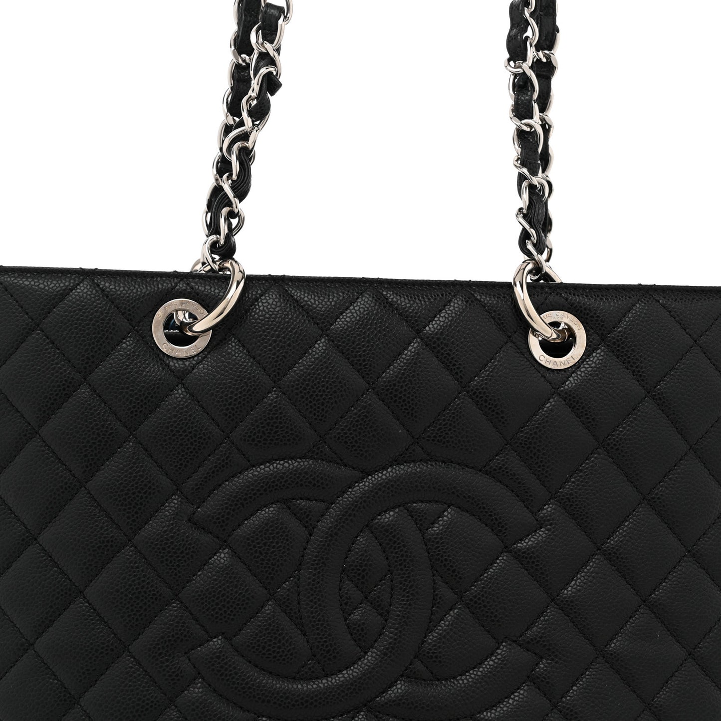 Caviar Quilted Grand Shopping Tote GST Black