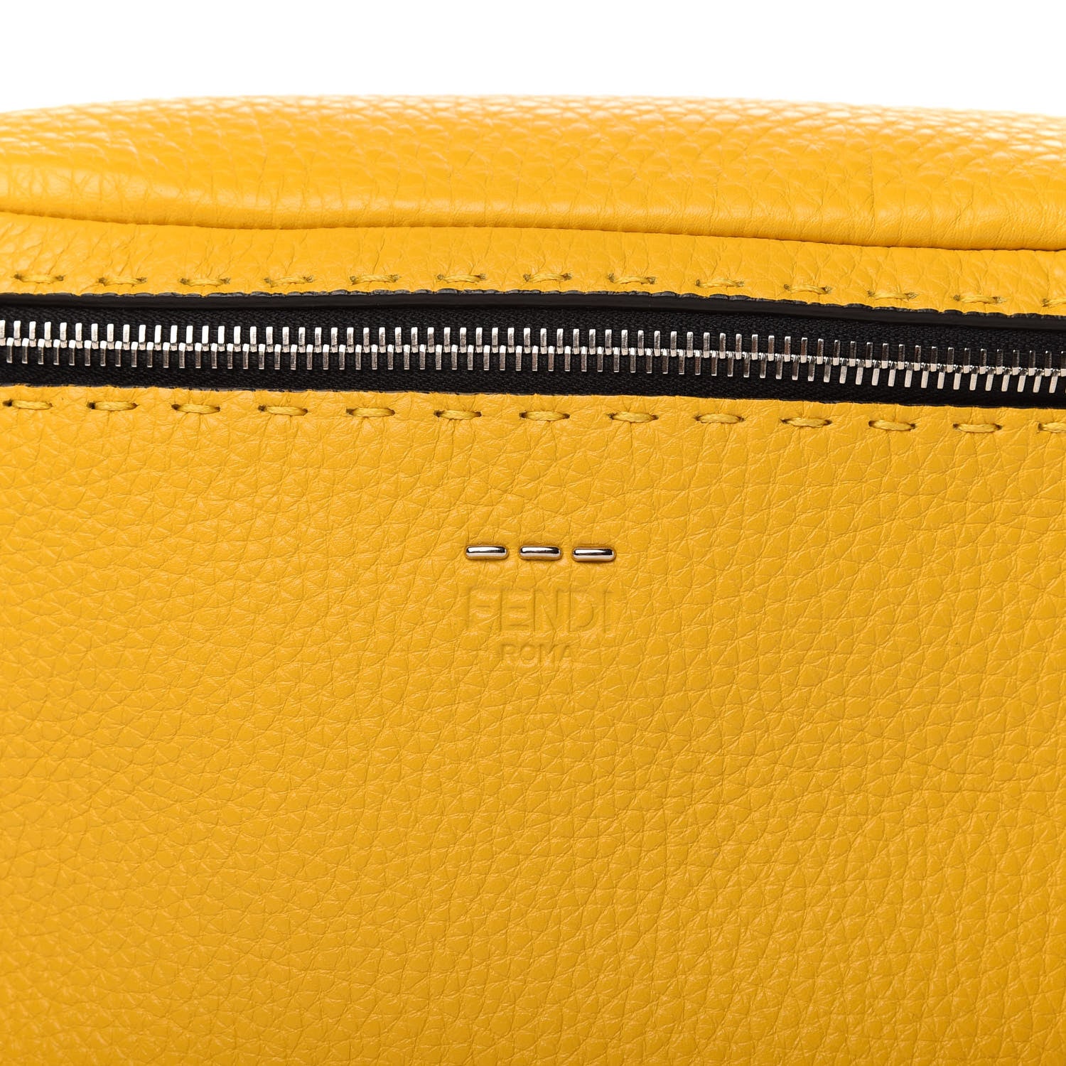 Fendi Cuoio Romano Selleria Metal Stitch Stamp Patch Belt Bag Sunflower 10 of 10