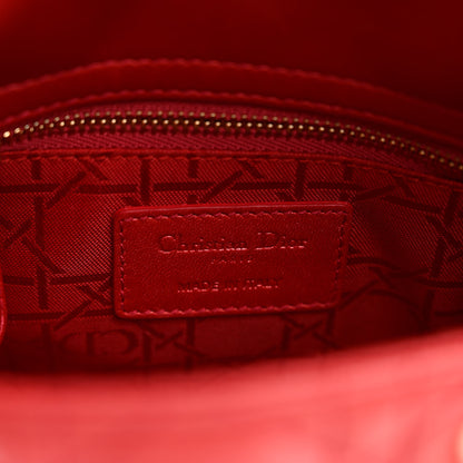 Christian Dior Metallic Lambskin Cannage Mini Lady Dior Red 6 of 9