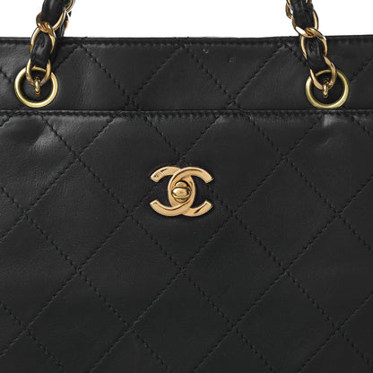 Chanel Lambskin Stitched CC Tote Black 18 of 18