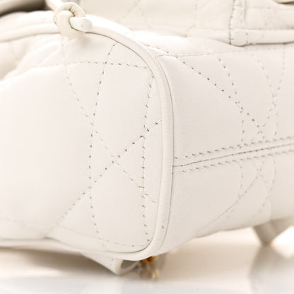Christian Dior Lambskin Macrocannage Nano Caro Backpack Latte 9 of 11