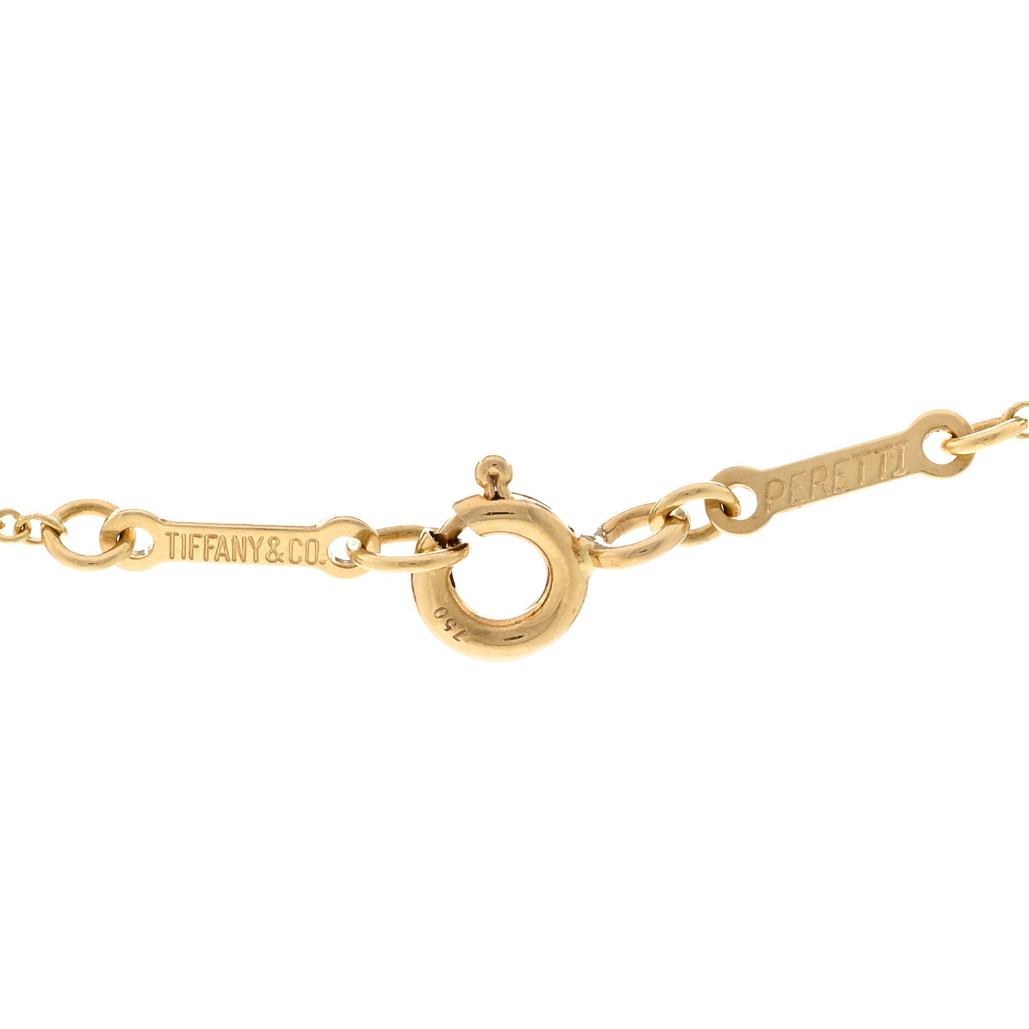 Tiffany 18K Yellow Gold Diamond .42ct Elsa Peretti Diamonds by the Yard 3 Station Necklace 4 of 4