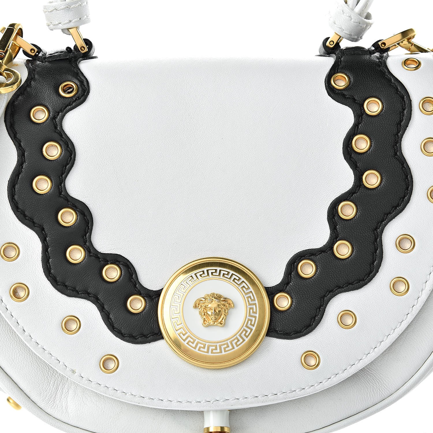 Versace Calfskin Vanitas Crossbody Bag White 7 of 21