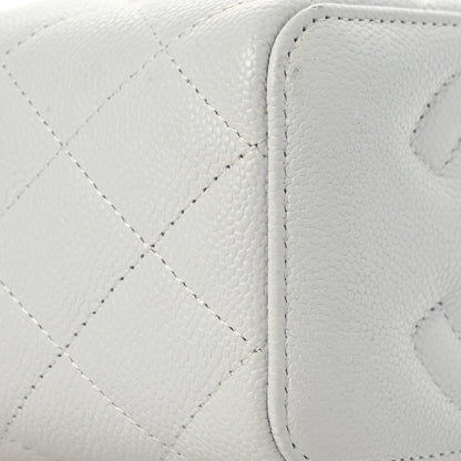 Chanel Caviar Quilted Sweetheart Vanity Case White 9 of 15