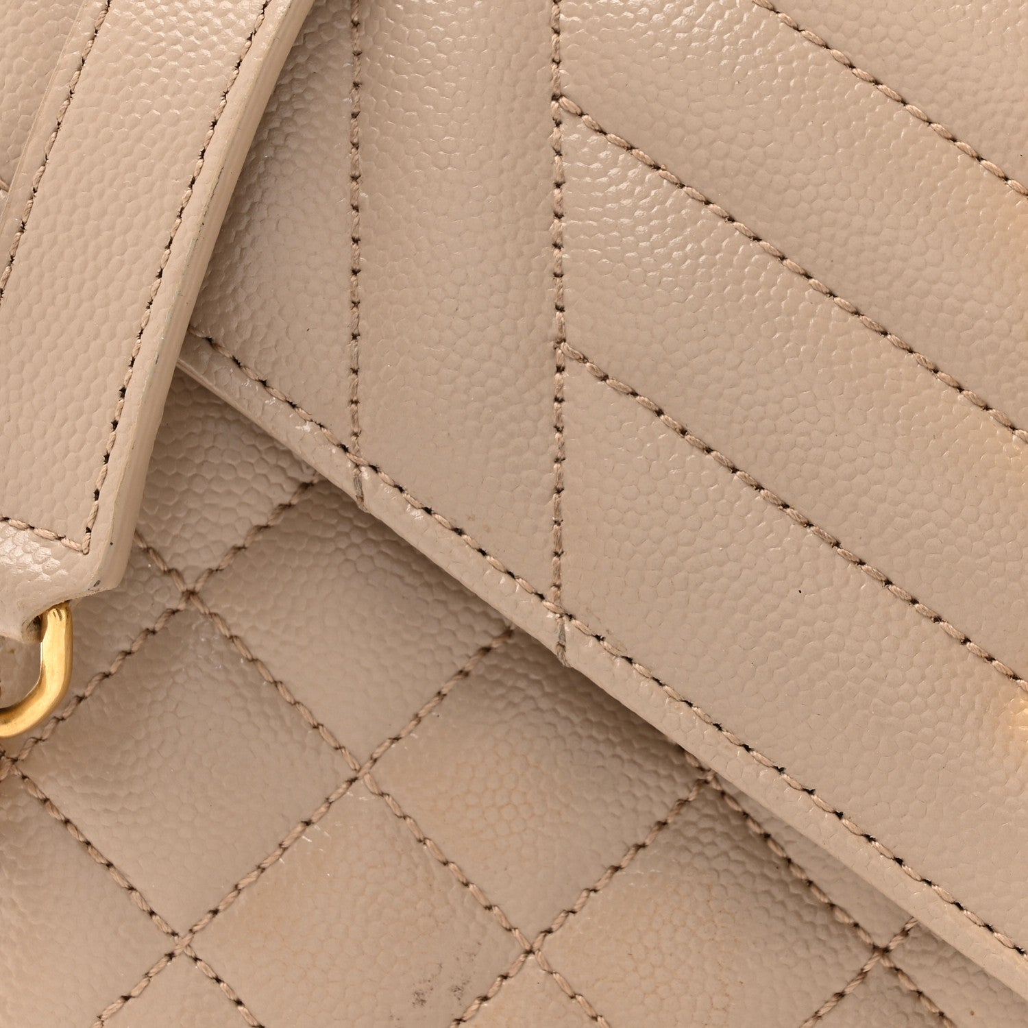 Saint Laurent Grain De Poudre Textured Mixed Matelasse Triquilt Small Monogram Satchel Dark Beige 8 of 16