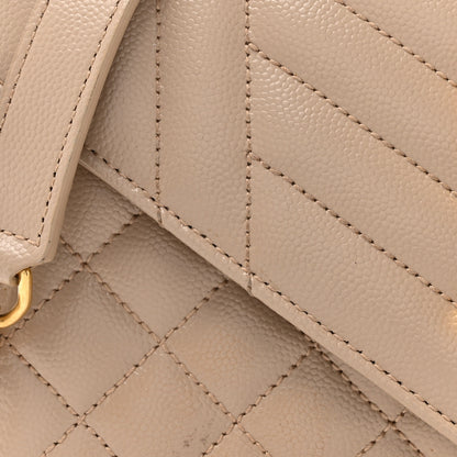 Saint Laurent Grain De Poudre Textured Mixed Matelasse Triquilt Small Monogram Satchel Dark Beige 8 of 16