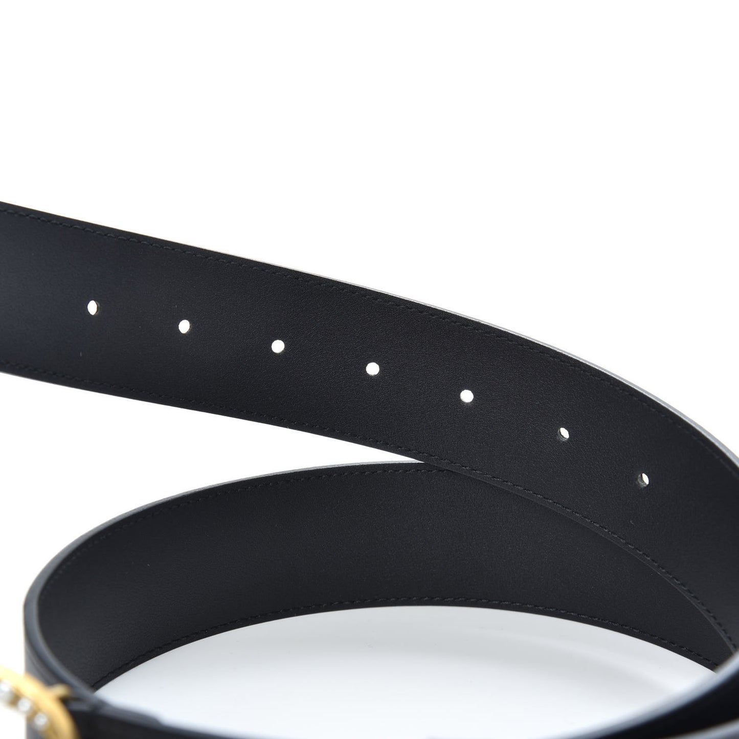 Moon Calfskin Pearl Double G 40mm Belt 95 38 Black Cream