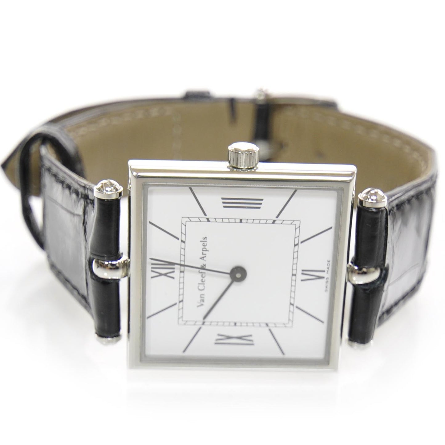 Stainless Steel Alligator 27mm Classic Square Quartz Watch