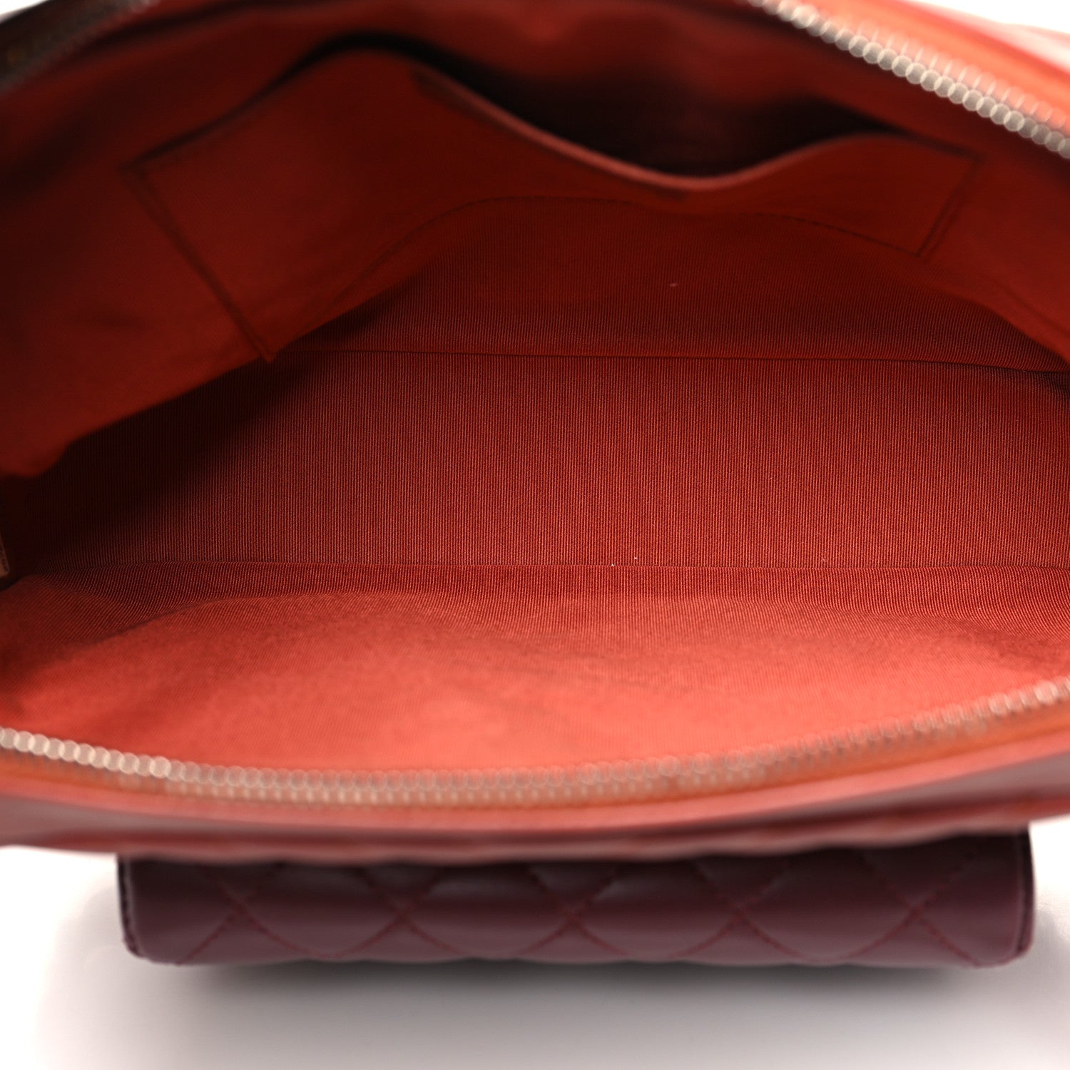 Chanel Calfskin Chevron Quilted Double Camera Bag With Flap Red 5 of 14