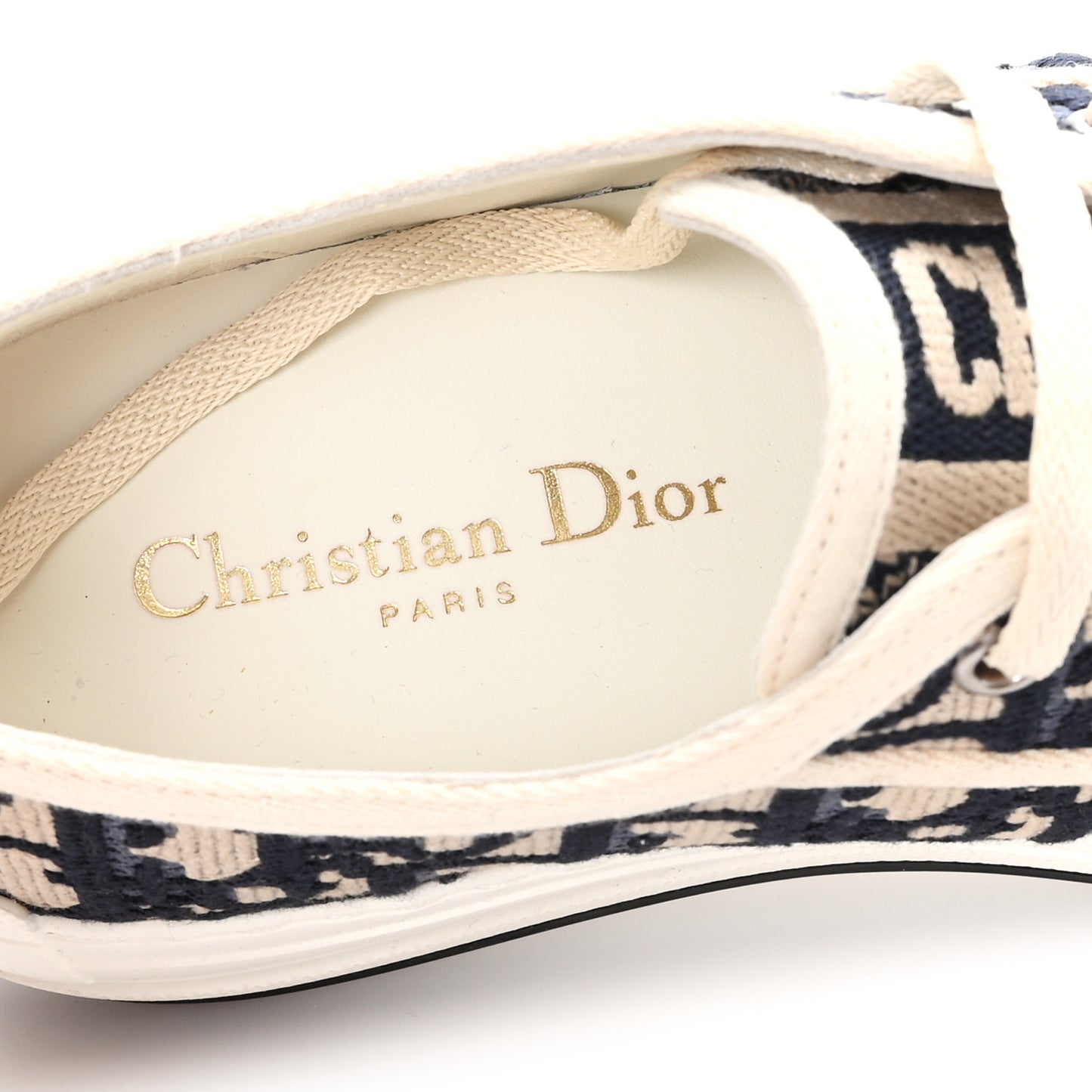 Canvas Oblique Walk'N'Dior Low Top Sneakers 37.5 Deep Blue