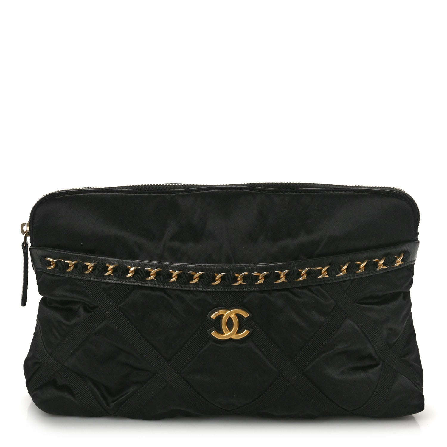 Chanel Nylon Grosgrain Large Lifestyle Pouch With Foldable Tote Black 3 of 10