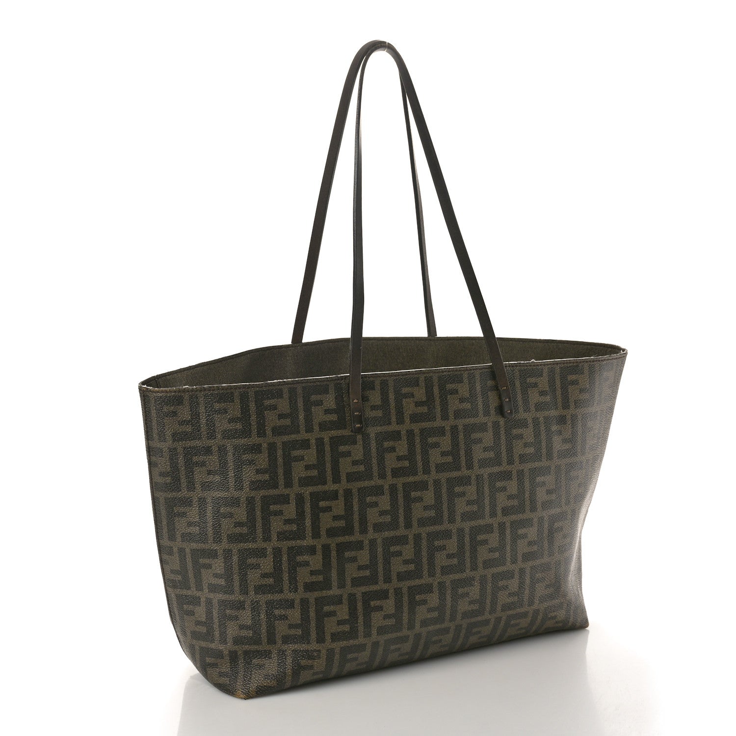 Fendi Zucca Spalmati Medium Roll Tote Tobacco Moro 2 of 19