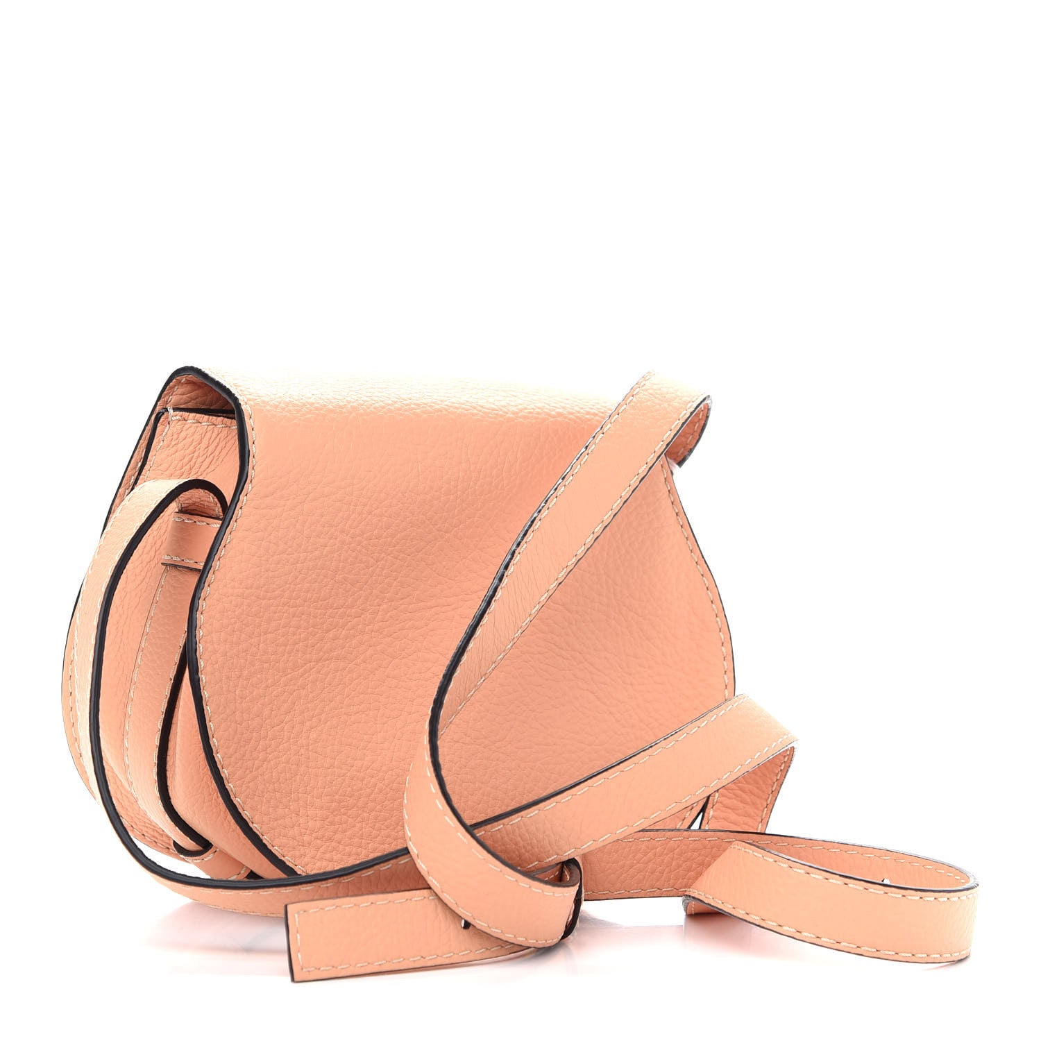 Chloe Calfskin Mini Marcie Round Crossbody Bag Peach Bloom 3 of 8