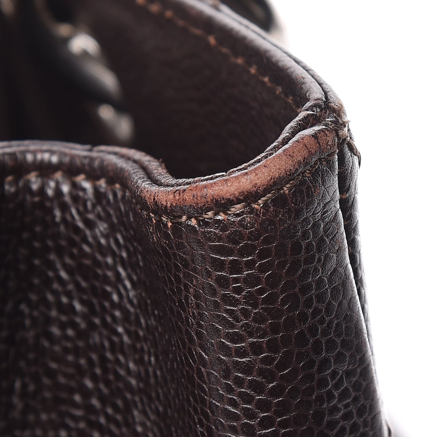Caviar Quilted Grand Shopping Tote GST Dark Brown