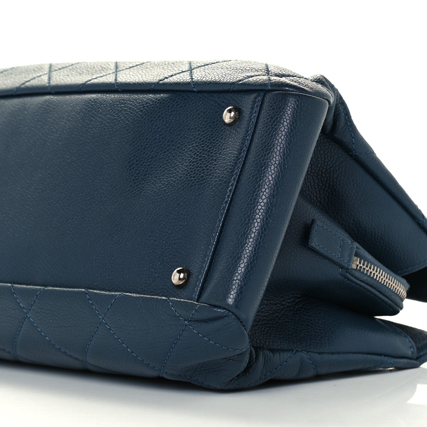 Caviar Quilted Timeless CC Soft Tote Navy Blue