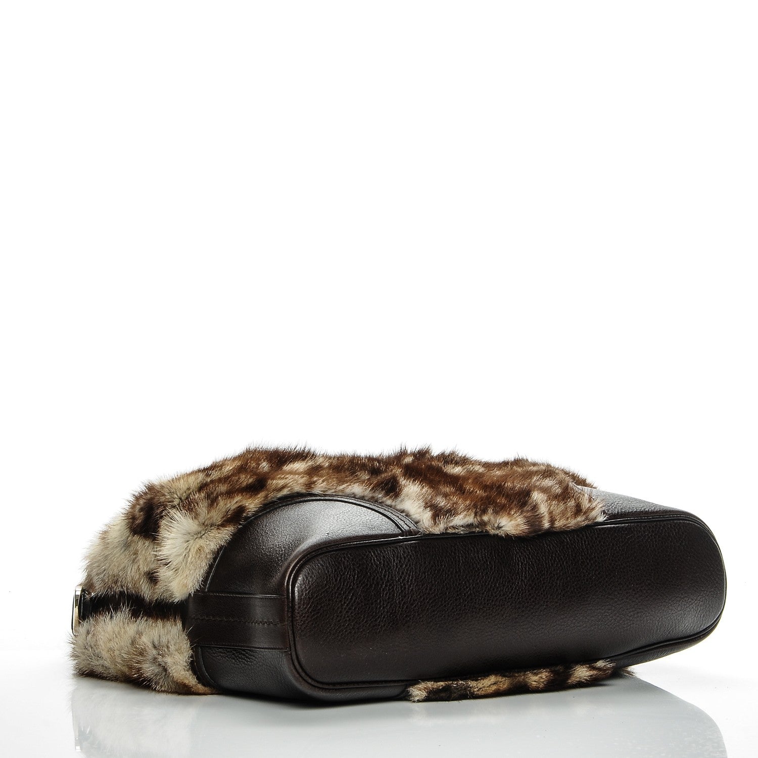 Gucci Leopard Print Fur Large Signoria Hobo Dark Brown 4 of 7