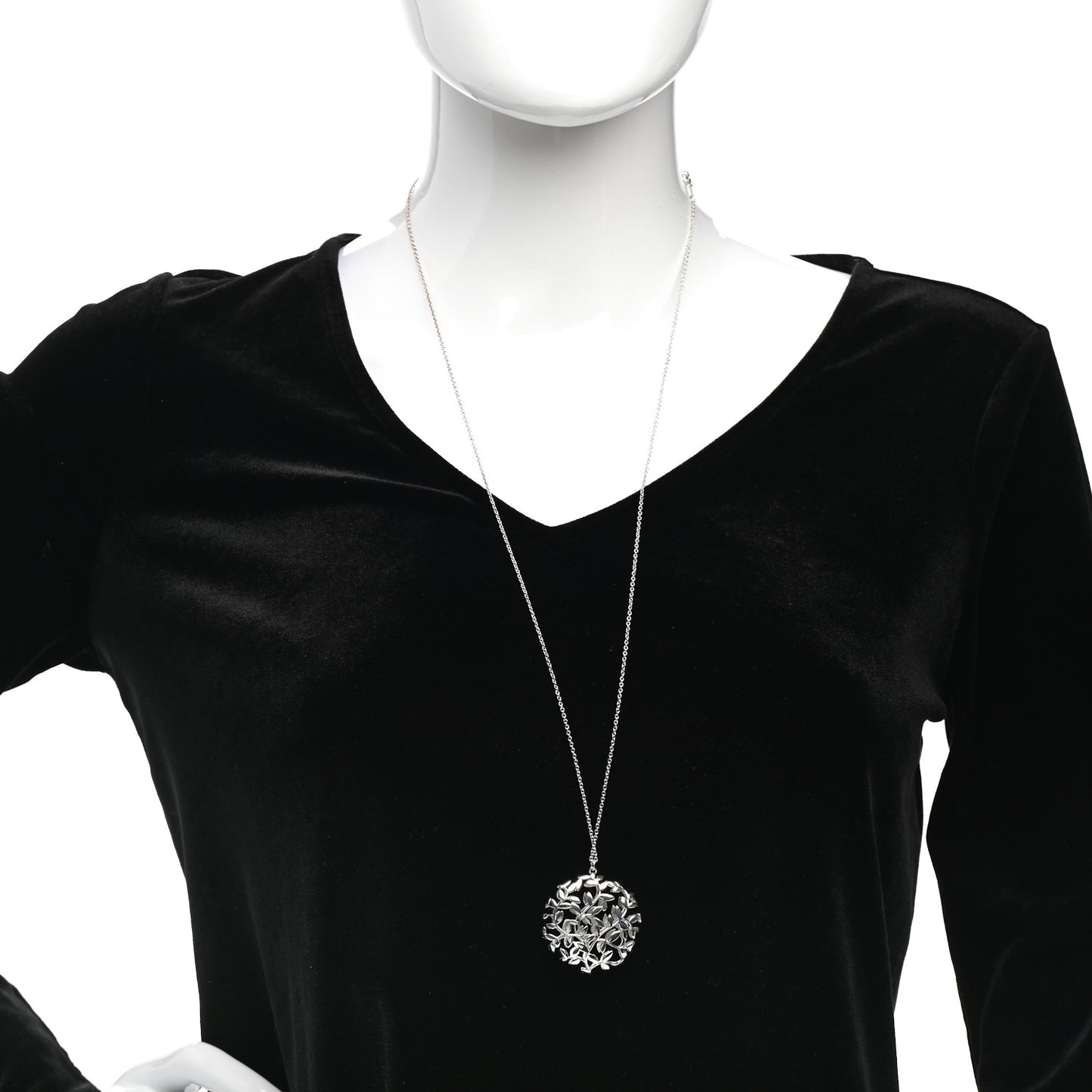 Sterling Silver Paloma Picasso Olive Leaf Medallion Pendant Necklace
