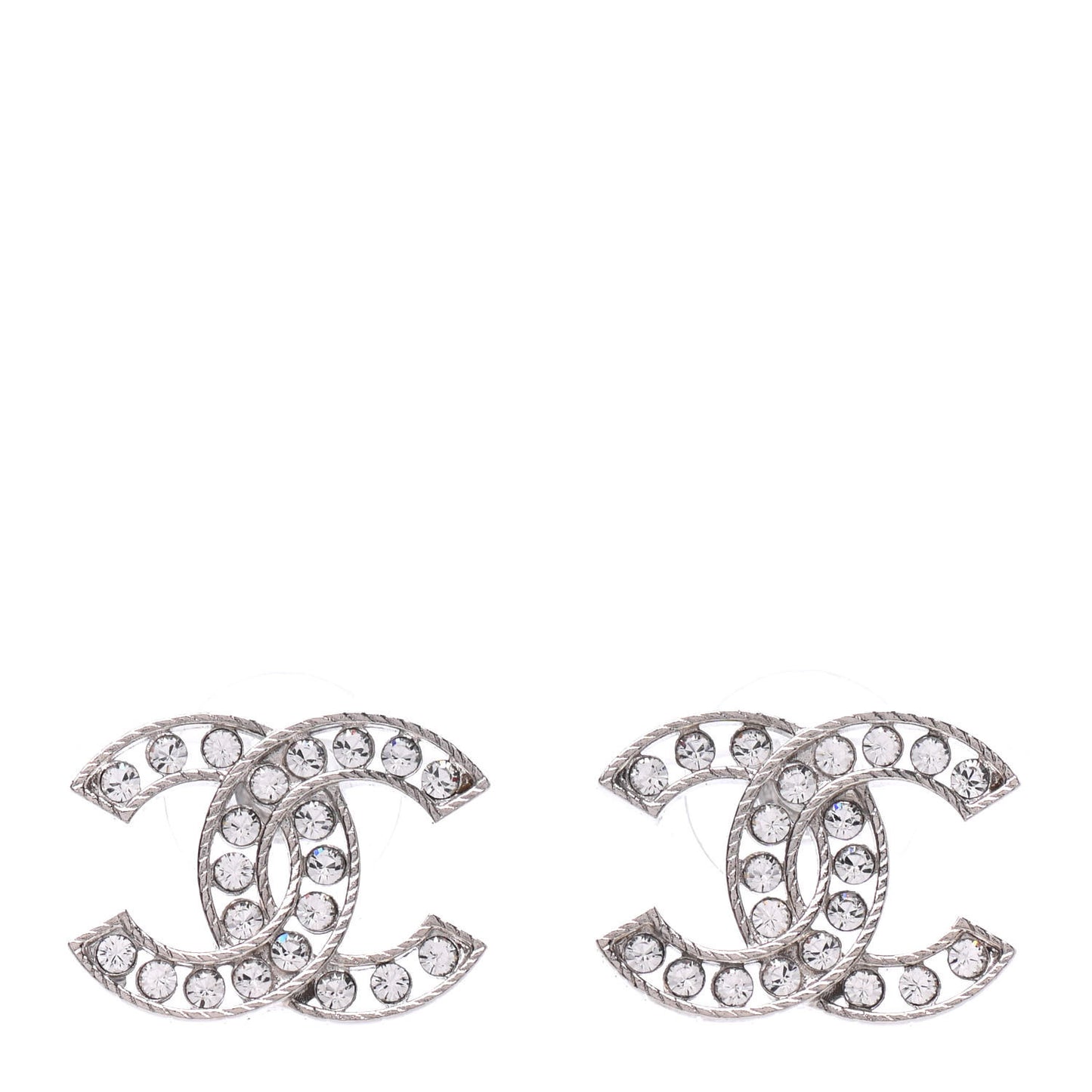 Crystal CC Earrings Silver